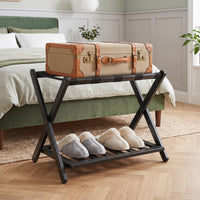 Giantex Bamboo Luggage Rack, Folding Suitcase Stand