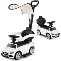 3-in-1 Ride on Push Car with Adjustable Canopy and Steering Push Bar
