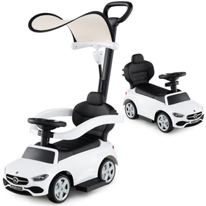 3-in-1 Ride on Push Car with Adjustable Canopy and Steering Push Bar
