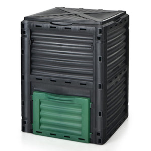 Garden Compost Bin, 80-Gallon/300L Outdoor Composter W/Large Openable Lid & Bottom Exit Door