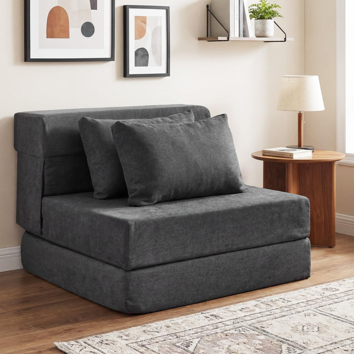 Giantex Folding Sofa Bed, 3-in-1 Convertible Sleeper Chair with 2 Pillows