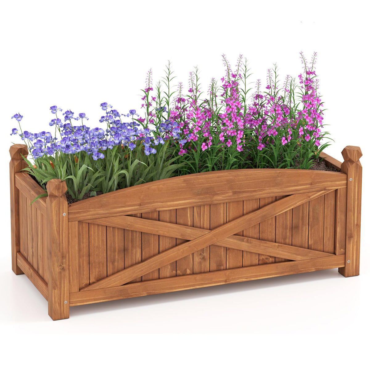 Wooden Raised Garden Bed 90 x 40 x 37 cm Rectangle Planter
