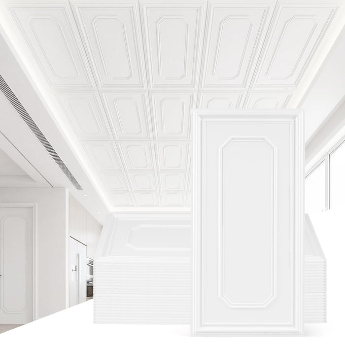 Ceiling Tiles Decorative PVC 3D Wall Panels Waterproof and Paintable