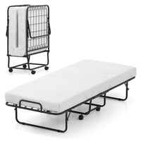 Folding Bed Frame with Mattress