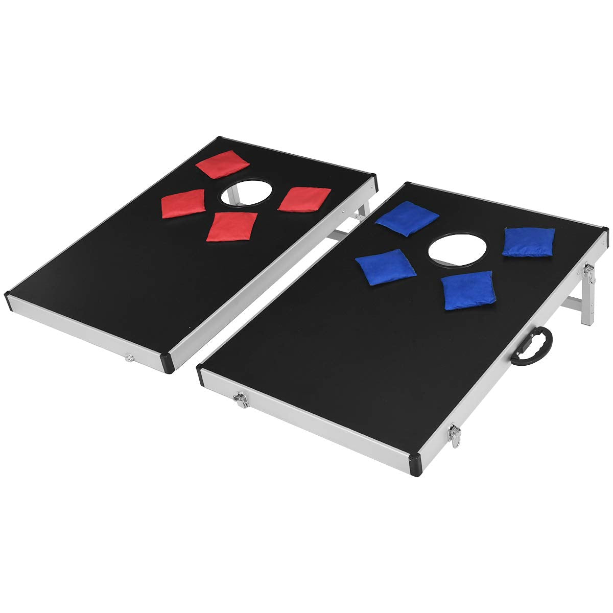 Foldable Bean Bag, Aluminum Alloy Sandbag Sturdy & Durable Game Board w/Side Handle for Easy Movement & 8 Sandbags