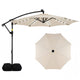 3m Solar Offset Hanging Umbrella with 32 LED Lights and 360° Rotation