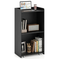 Giantex Rolling Lectern Stand, 105cm Presentation Podium with 2 Storage Shelves