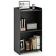 Giantex Rolling Lectern Stand, 105cm Presentation Podium with 2 Storage Shelves