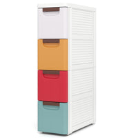 Giantex Narrow Storage Cabinet with 4-Drawer Rolling Organiser