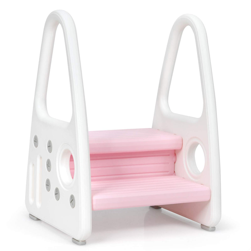Kids Step Stool, Toddler Step Ladder with Safety Handles & Non-Slip St ...