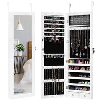 Giantex 120cm LED Jewelry Cabinet with Mirror, Lockable Jewelry Organizer with Automatic LED Lights