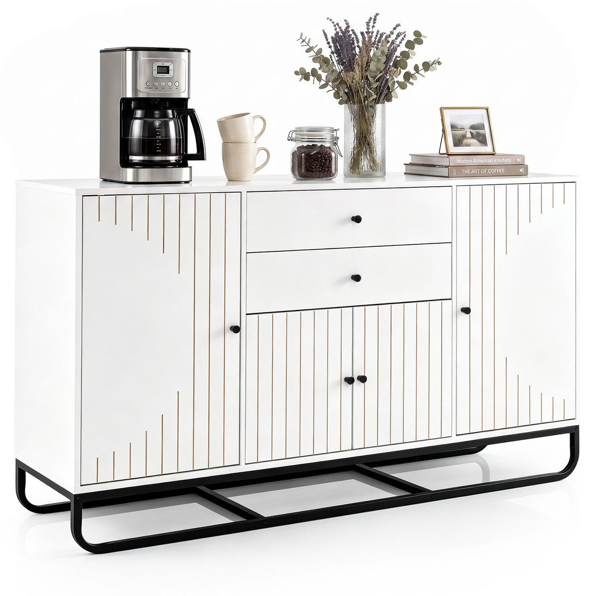 Giantex Modern Buffet Cabinet, Coffee Bar Cabinet with Drawers & Doors