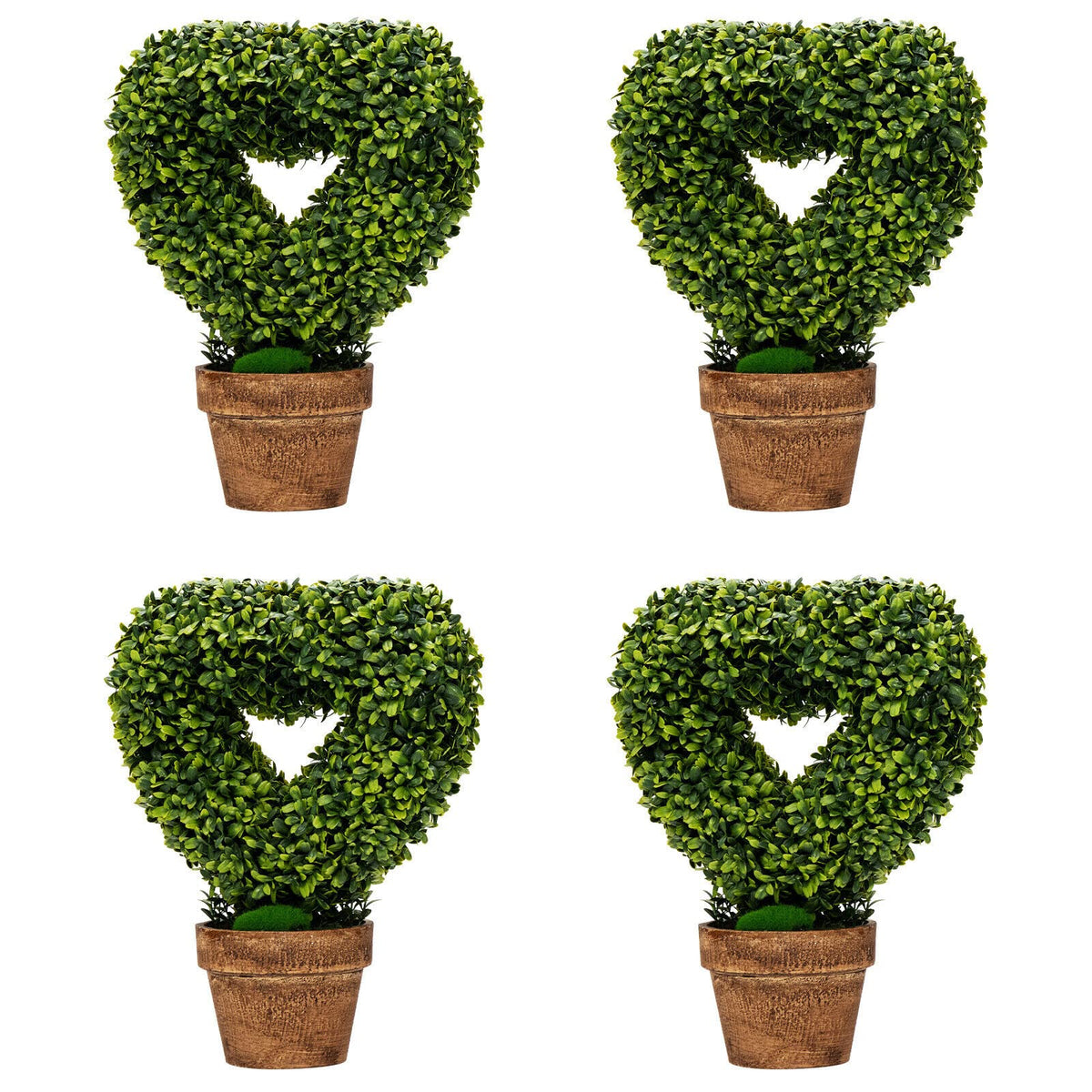 Giantex 4-Set Artificial Plants, Mini Fake Potted Plants, Small Greenery Plants