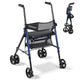 Rollator Walker with Seat, Foldable Mobility Walkers for Seniors w/8-Level Adjustable Handles