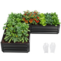 152 x 152 x 28 cm Metal/Galvanized Raised Garden Bed Kit Anti-Rust Planter Box with Open Bottom