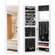 Wall/Door Mounted Jewelry Armoire with Storage Shelves and 2 Hanging Hook