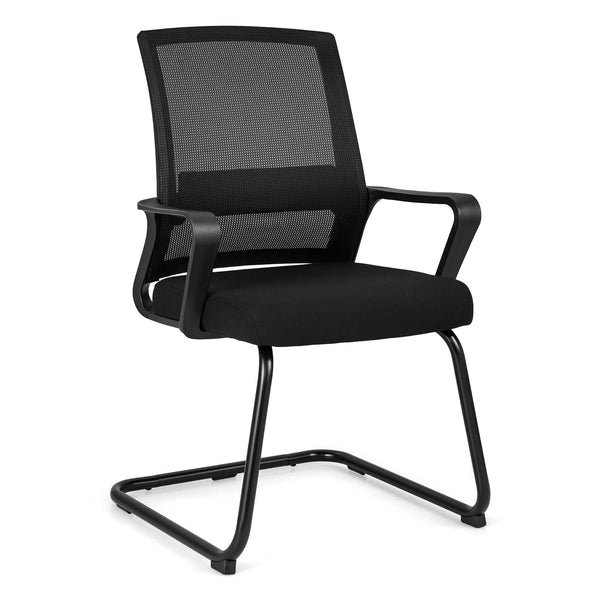 Giantex Office Guest Chair, Conference Reception Chair w/Lumbar Support & Sled Base