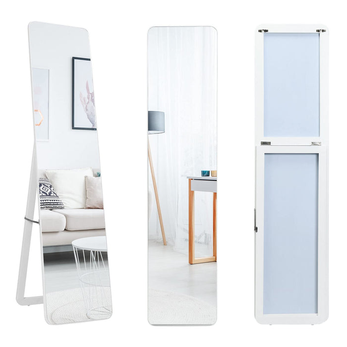 Giantex 160 cm x 37cm Full Length Mirror, Floor Mirror with Stand, Free Standing or Wall Mounted Mirror
