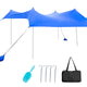 2-Size Beach Sunshade Canopy with Sandbags & Carry Bag for Beach, Trip