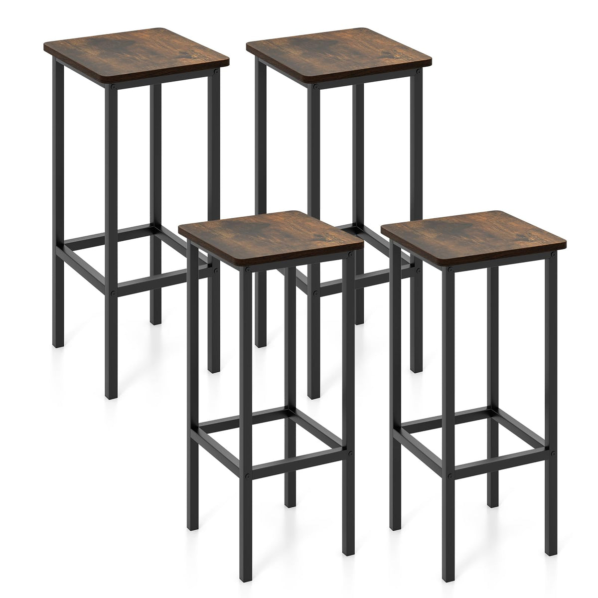 Giantex Set of 4 Bar Stool, 65 cm Bar Chair Set with Metal Legs