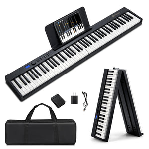 88-Key Foldable Digital Piano with MIDI & Wireless BT & Bag