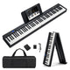 88-Key Foldable Digital Piano with MIDI & Wireless BT & Bag