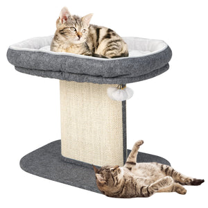 Modern Cat Tree Tower for Kittens, Cat Activity Tower w/Large Plush Perch & Sisal Scratching Plate