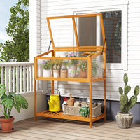 Wood Cold Frame Greenhouse, Raised Flower Planter Protection