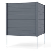 2 Panels 123cm x 123cm PP Privacy Fence Screen with Galvanized Ground Stakes