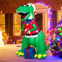 1.82M Inflatable Christmas Dinosaur with Gift for Indoor/Outdoor