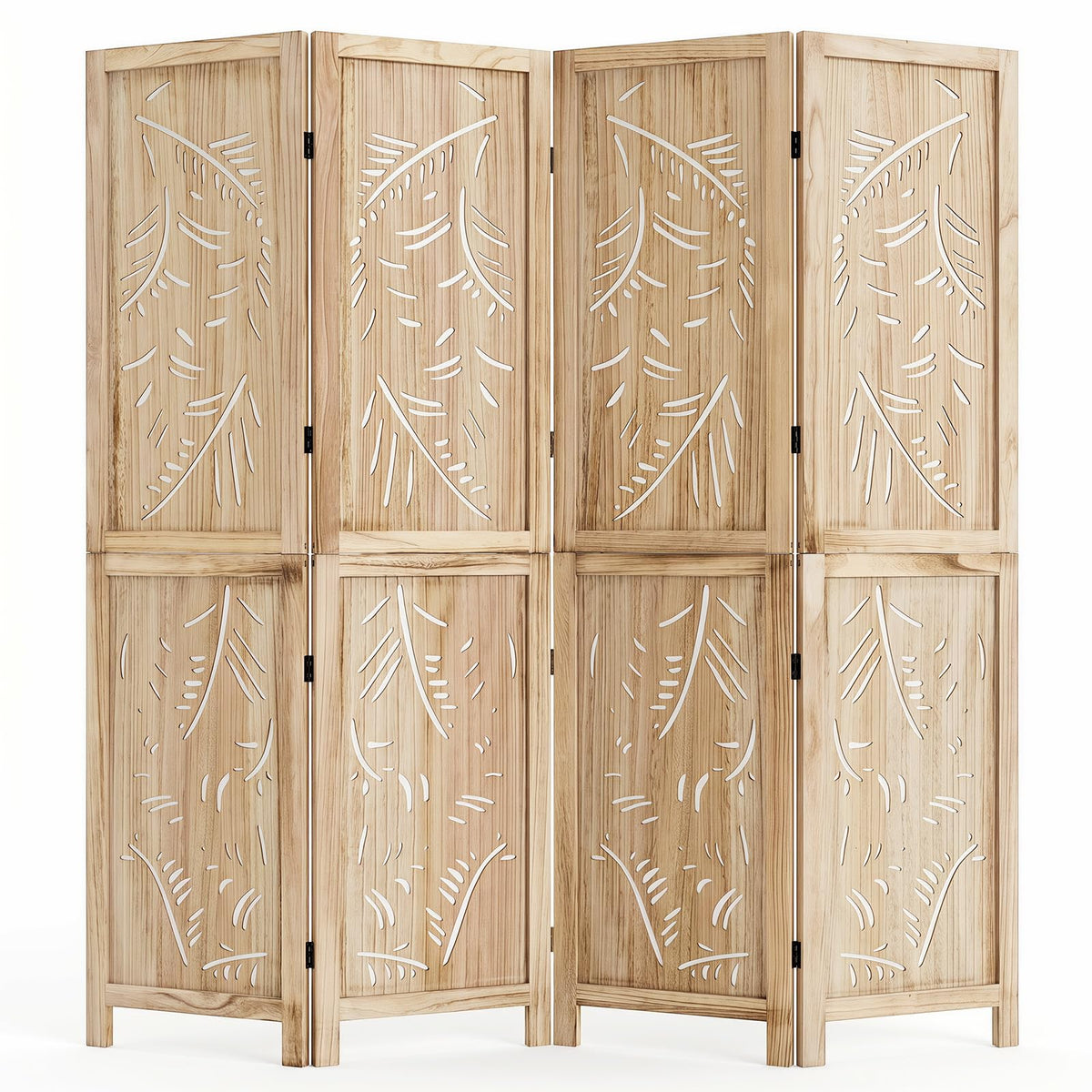 Giantex 4/6-Panel Wooden Room Divider Privacy Screen (4-Panel)