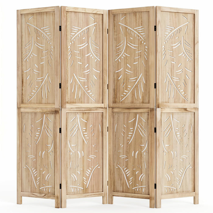 Giantex 4/6-Panel Wooden Room Divider Privacy Screen (4-Panel)