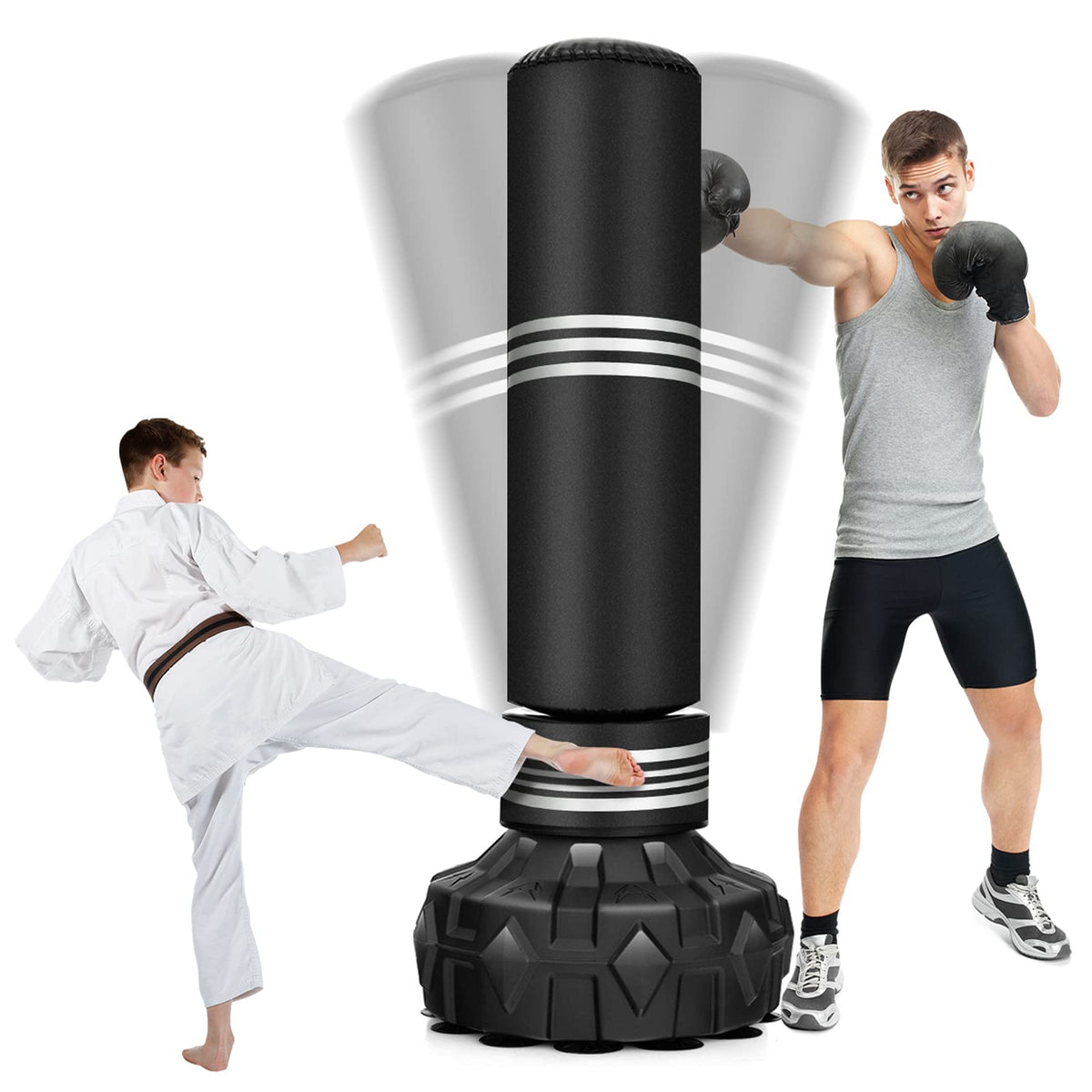 170 Freestanding Punching Bag Heavy Boxing Bag with Stand for Adults Youth Kids