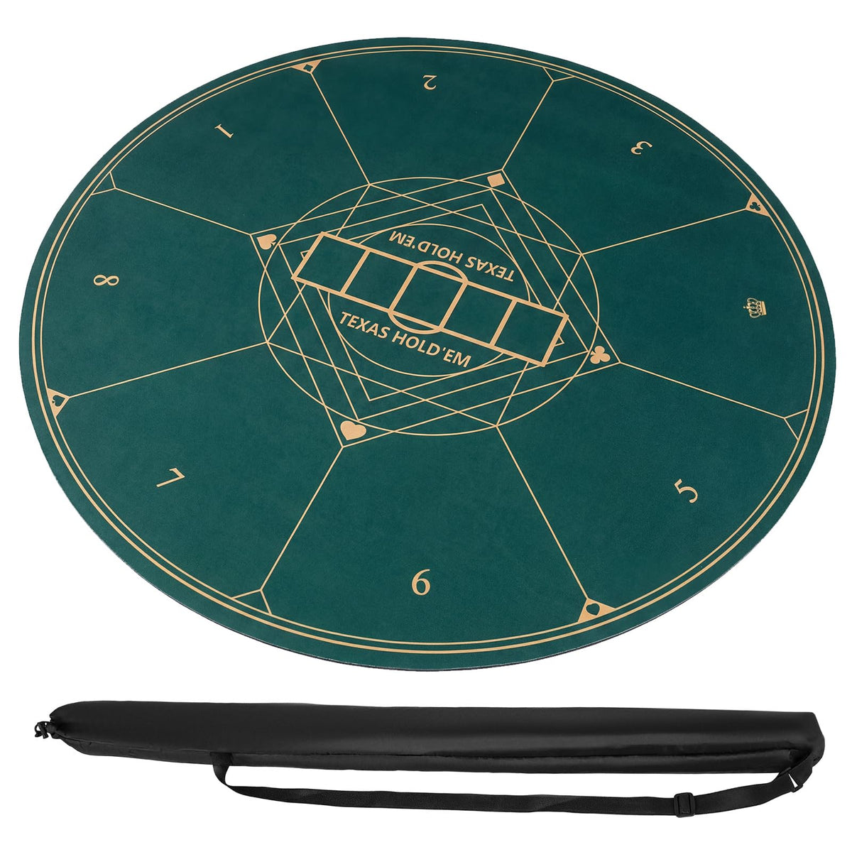 Round Poker Mat for Texas Hold'em 100 cm/120 cm/140 cm
