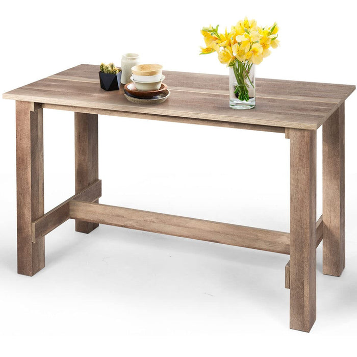 Giantex Dining Table, Rectangular Counter Height Table, Retro Kitchen Table, Space-Saving Bar Table for Dining Room