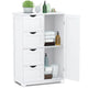 Giantex Bathroom Storage Cabinet with Single Door & 4 Drawers