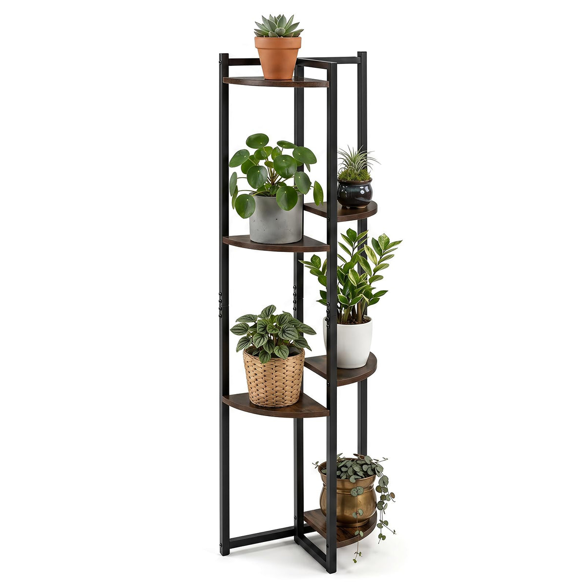 6-Tier Plant Stand with Fan-Shaped Shelves for Flower Pots