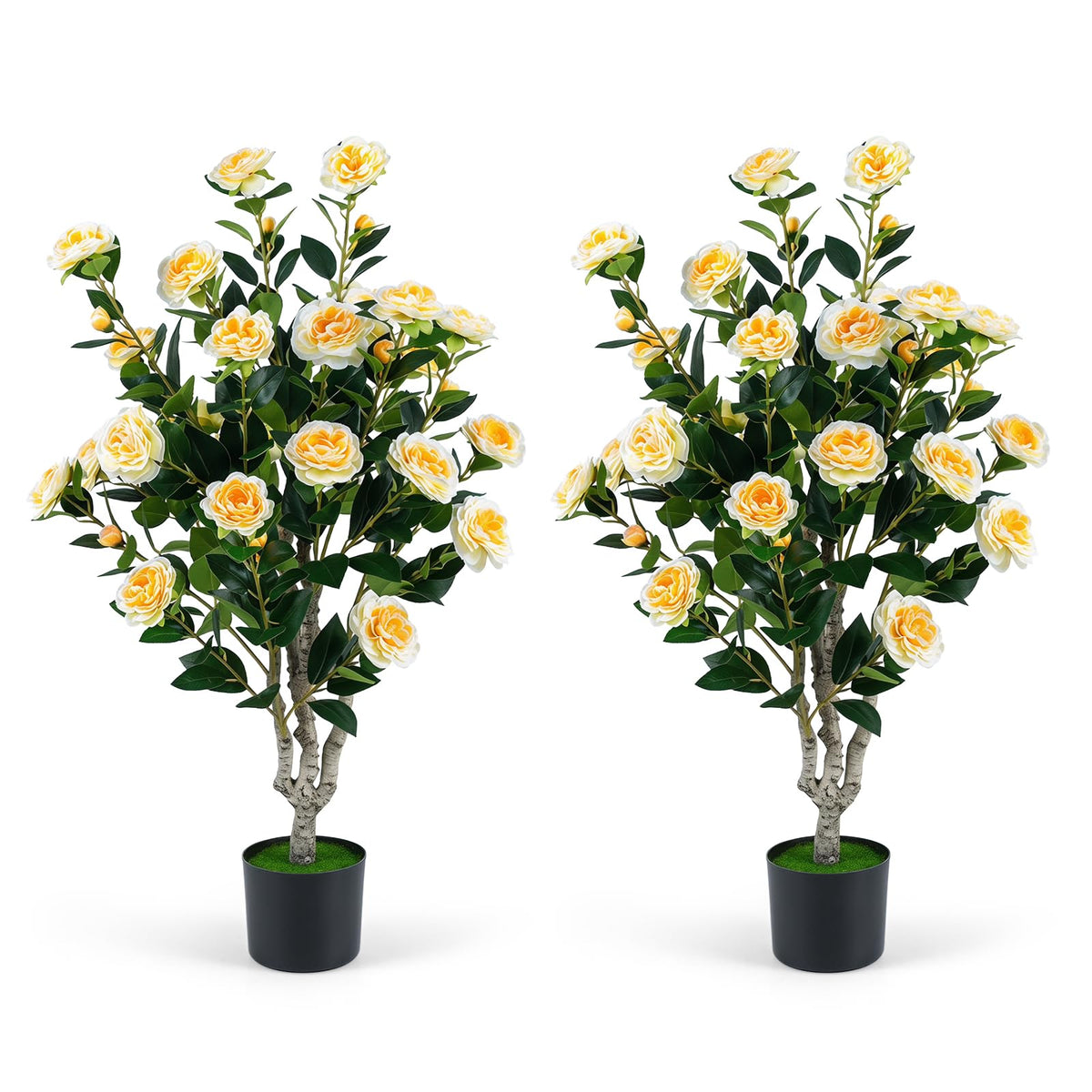 100cm Artificial Camellia Tree for Home Office or Porch Decoration
