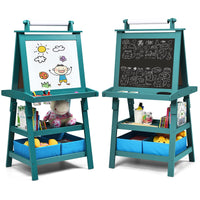 Kids Art Easel, 3 in 1 Double-Sided Standing Easel for Toddlers w/Chalkboard