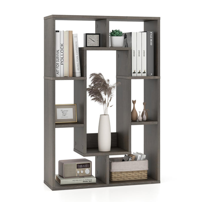Giantex 7-Cube Geometric Bookshelf, Modern Open Bookcase, Floor Corner Decorative Display Shelf