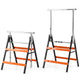2 Pack Folding Saw Horses, Heavy Duty Metal Adjustable Height Sawhorse Set