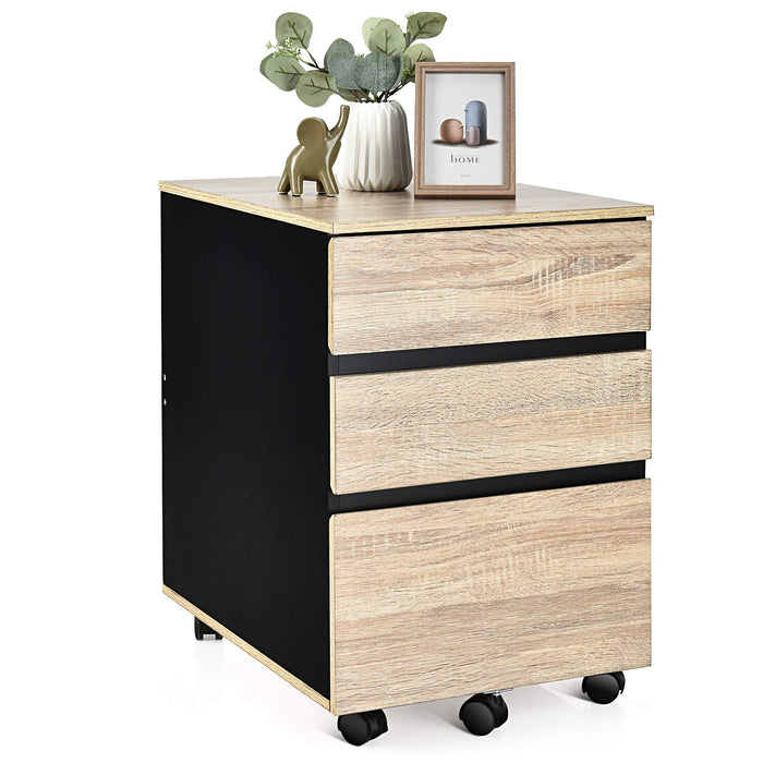Giantex 3-Drawer Mobile File Cabinet, Vertical Filling Cabinet Under Desk for Legal Letter File