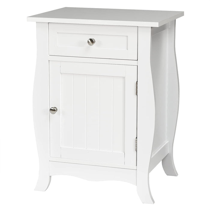 Giantex Accent Table, Storage Floor Cabinet, Wooden Nightstand Bedside Table