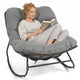 Outdoor Papasan Rocking Chair, Oversized Egg-Shaped Rocker