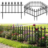 5/10-Pack Metal Garden Fence 280/560x44cm No Dig Border for Lawn Pathway