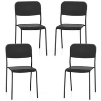 Giantex Modern Dining Chairs Set of 4, Stackable Kitchen Chairs w/Tilted Backrest & Sturdy Metal Legs