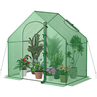 Giantex 6x3x5.5 FT Mini Walk-in Greenhouse, with Roll-up Zippered Door & Window