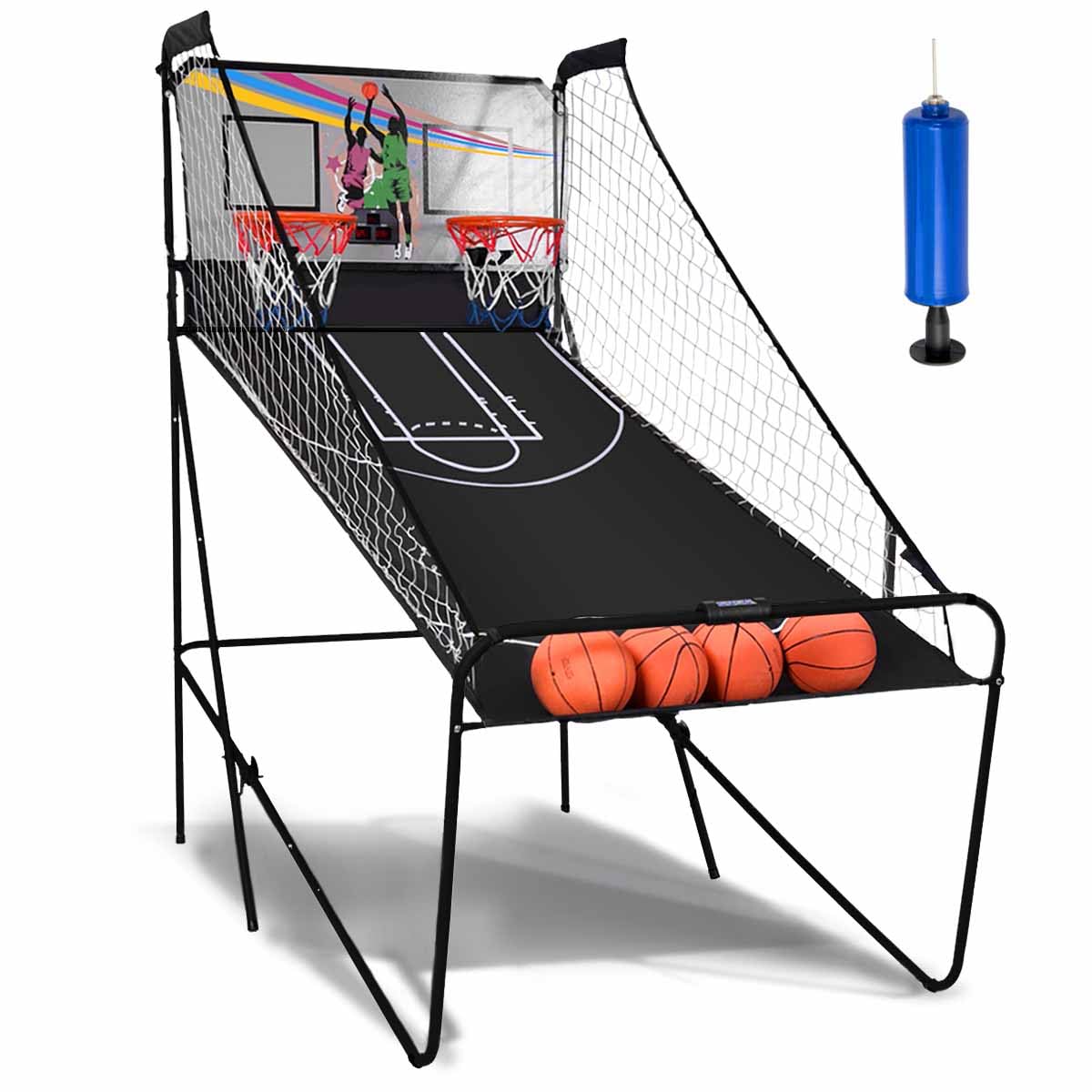 Basketball Arcade Game, Foldable Basketball Game W/Electric LED Digital Scoring System