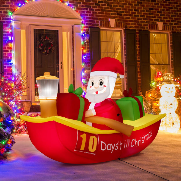 2.1M Long Christmas Inflatables with Navigation Light for Yard