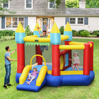 Inflatable Bounce House, Inflatable Jumping Castle for Kids w/Slide, Large Jumping Area, 100 Ocean Balls (Without Blower)